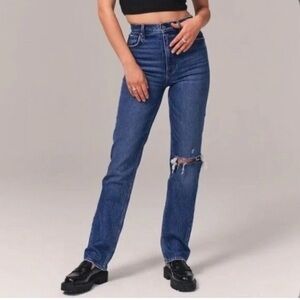 Abercrombie The 90's Straight Ultra High Rise